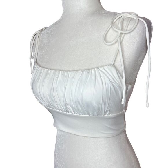 NWT HELLO MOLLY Katherine ruched crop top size XS - Picture 1 of 5